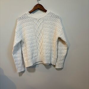 Ivory Cable Knit Cozy Sweater Cottagecore Soft Girl Clean Girl Aesthetic